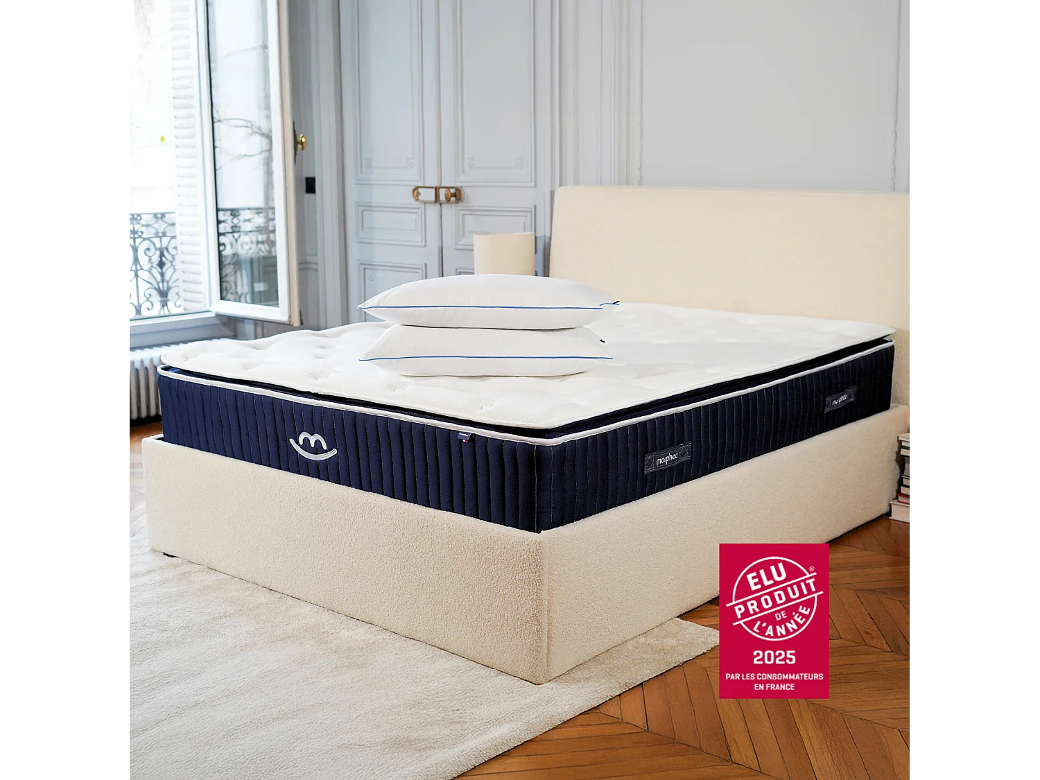Matelas mémoire de forme et oreillers moelleux 120x190 épais 30cm