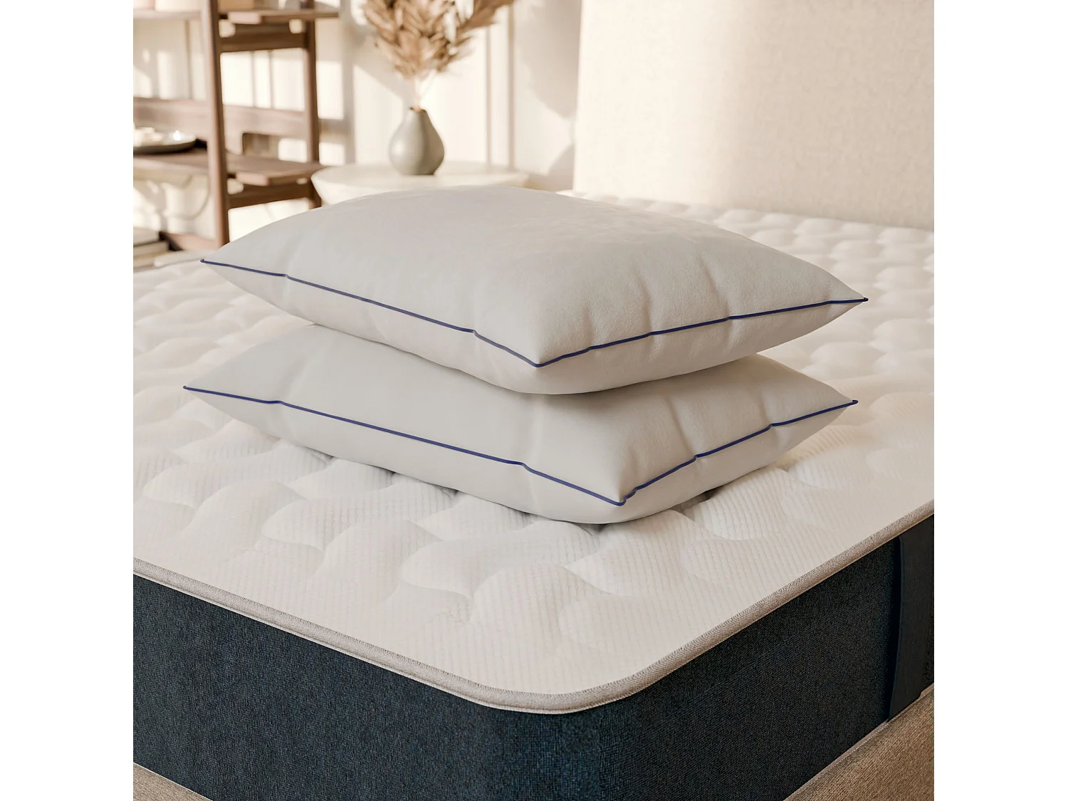 Matelas hybride et oreillers moelleux 140x200cm épais 22cm