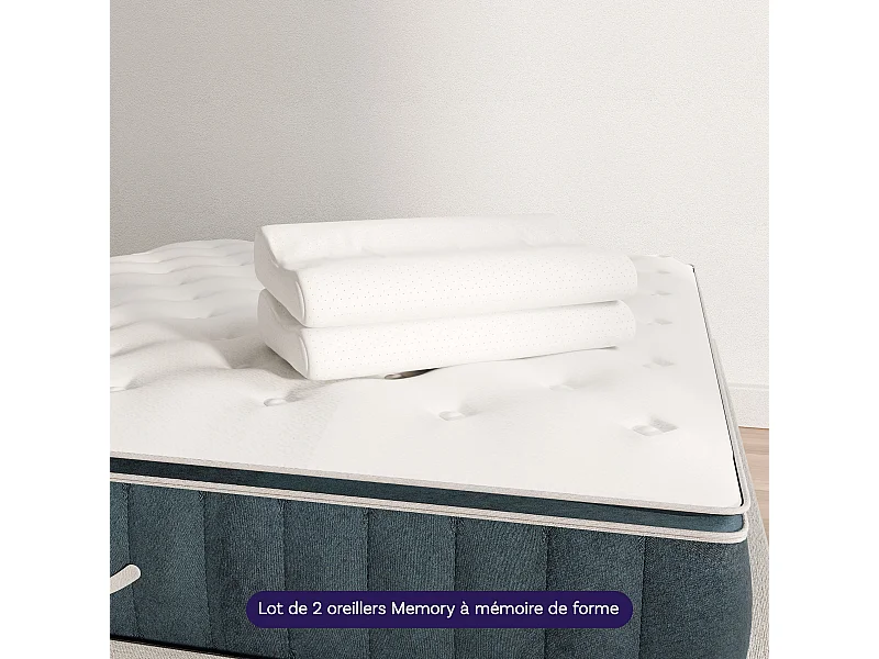 Matelas et oreillers mémoire de forme 200x200 épais.30cm