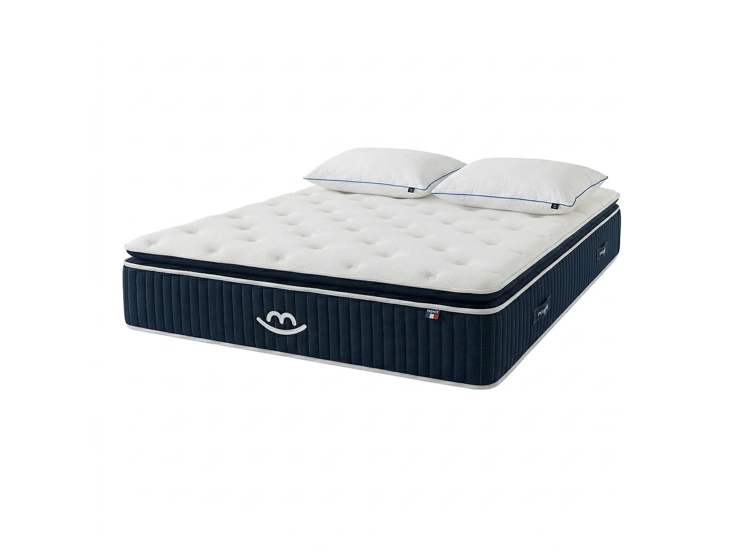 Matelas mémoire de forme et oreillers moelleux 140x190 épais 30cm
