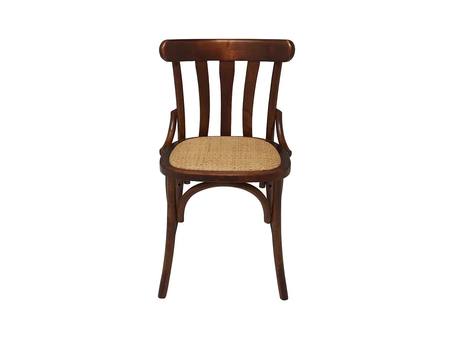 Juego de 2 sillas de abeto macizo con acabado marrón y asiento de mimbre - ESTAMINET