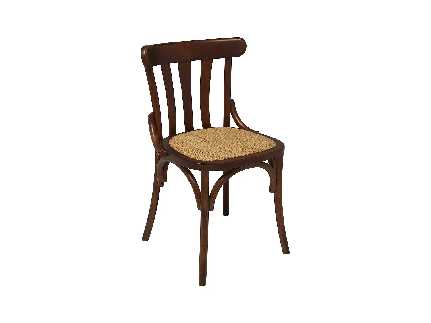 Juego de 2 sillas de abeto macizo con acabado marrón y asiento de mimbre - ESTAMINET