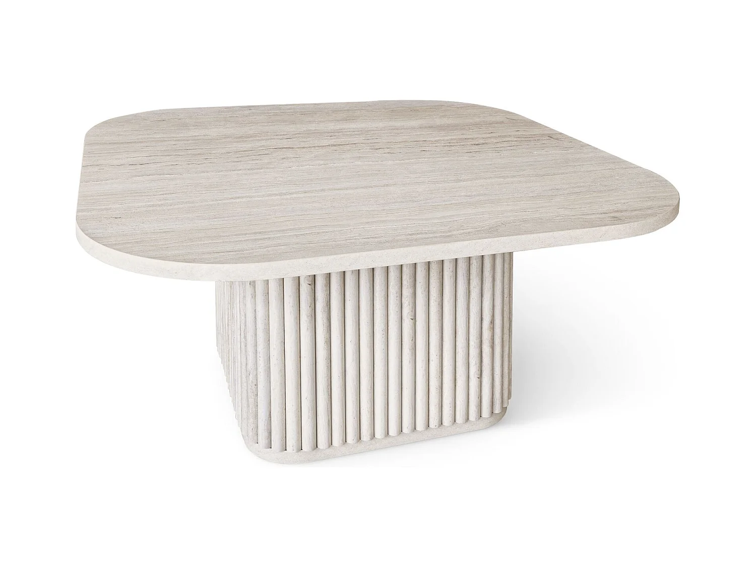 Now's Home - Table Basse Carre Effet Travertin Naturel 80x80xht36cm Susan