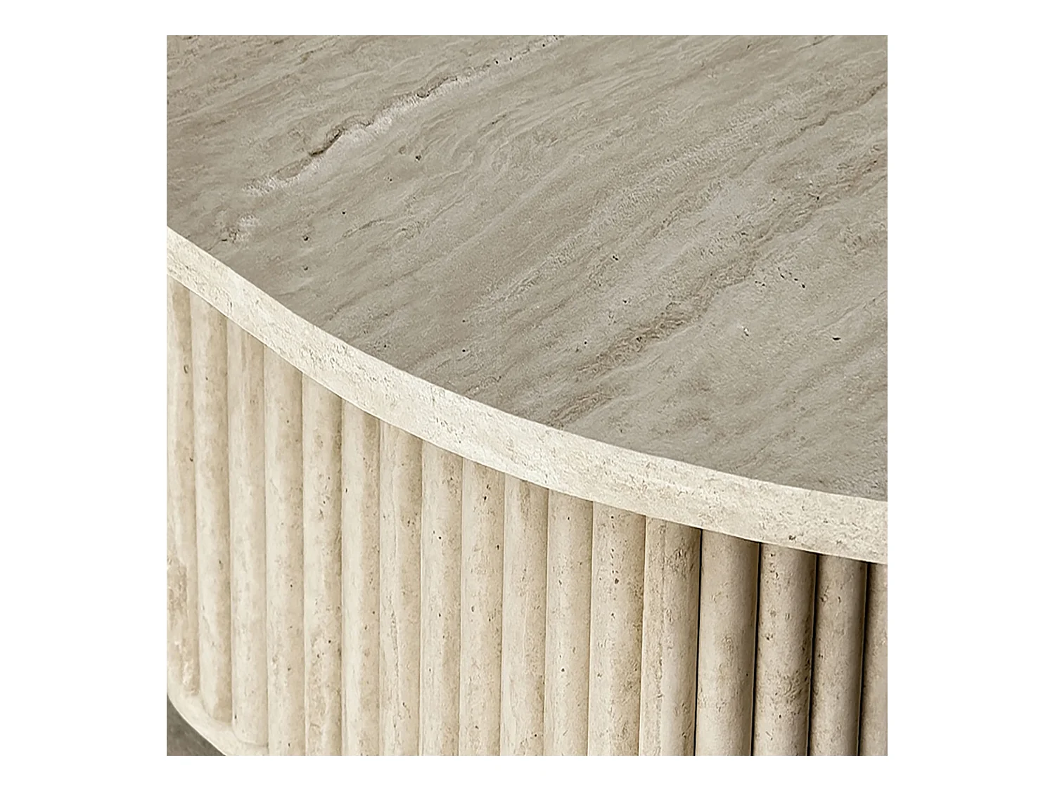 Now's Home - Table Basse Carre Effet Travertin Naturel 80x80xht36cm Susan