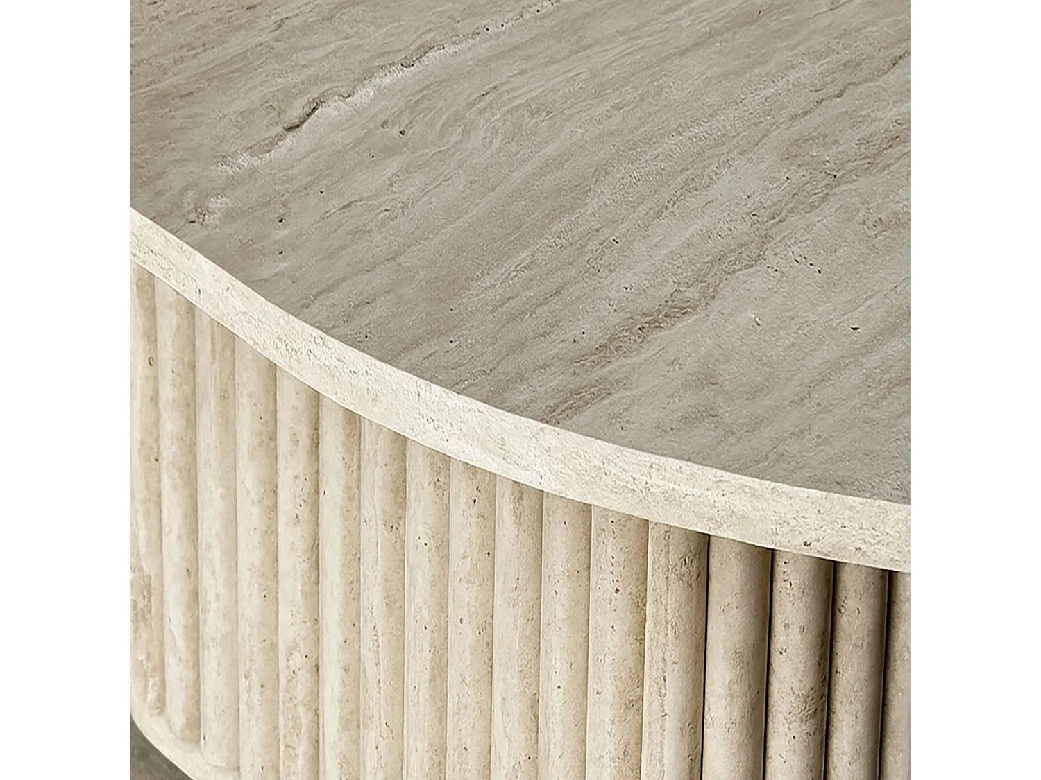 Now's Home - Table Basse Carré Effet Travertin Naturel 80x80xht36cm Susan