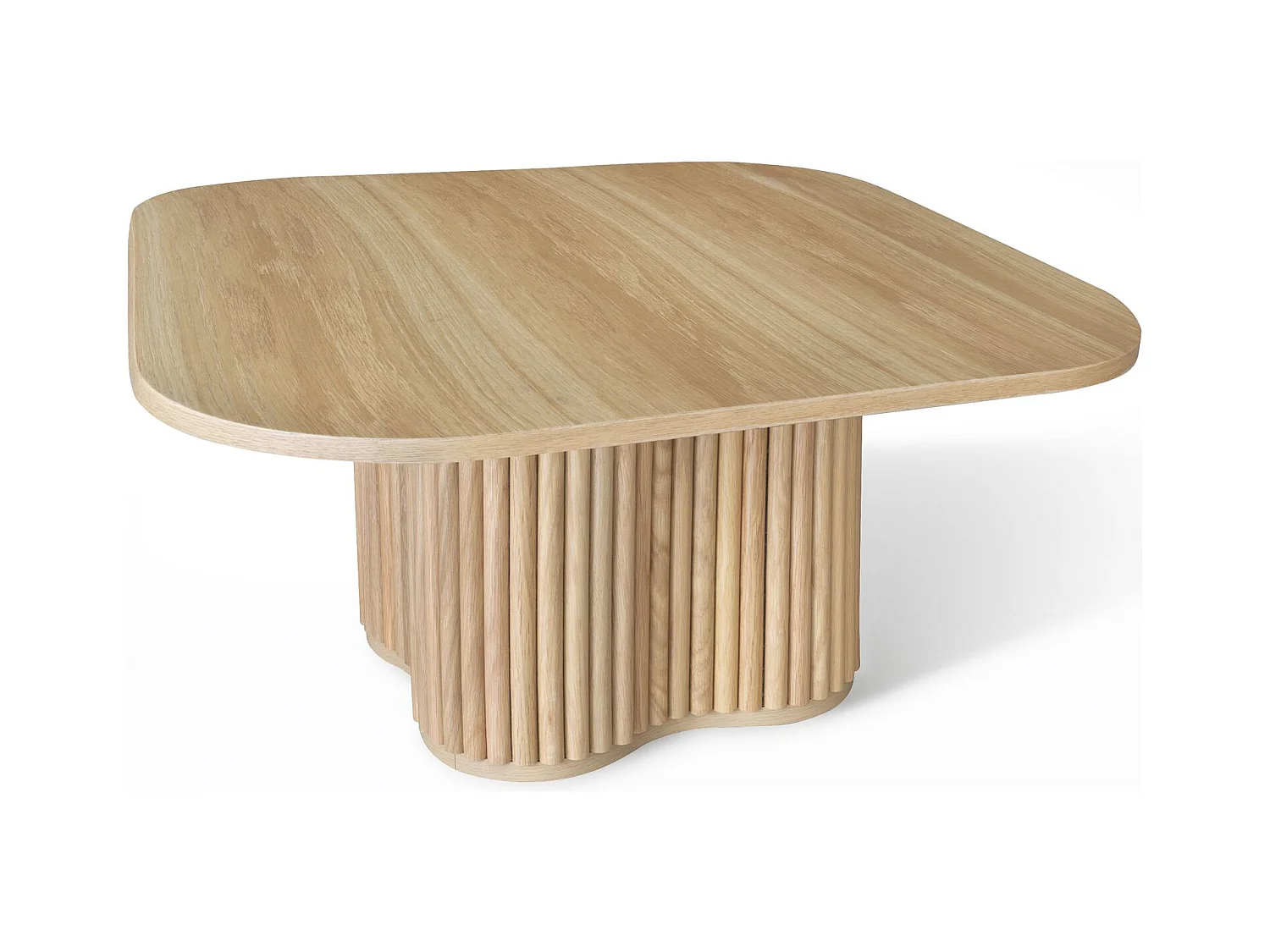 Now's Home - Table Basse Effet Bois Naturel Pied Organique D80x40cm  Alba