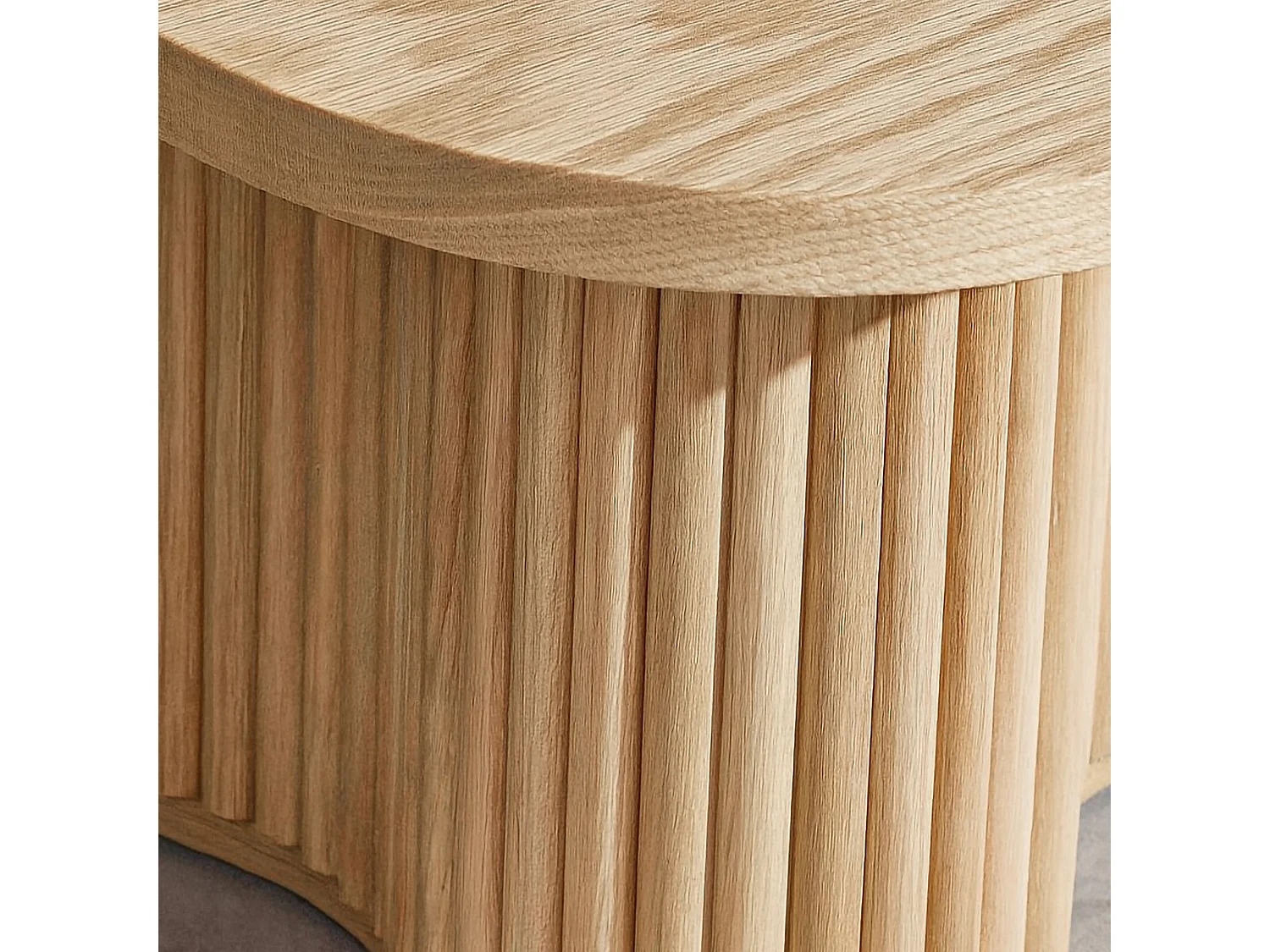 Now's Home - Table Basse Effet Bois Naturel Pied Organique D80x40cm  Alba