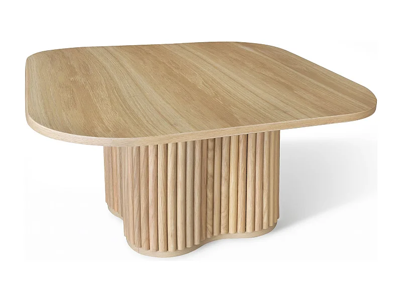 Now's Home - Table Basse Effet Bois Naturel Pied Organique D80x40cm  Alba