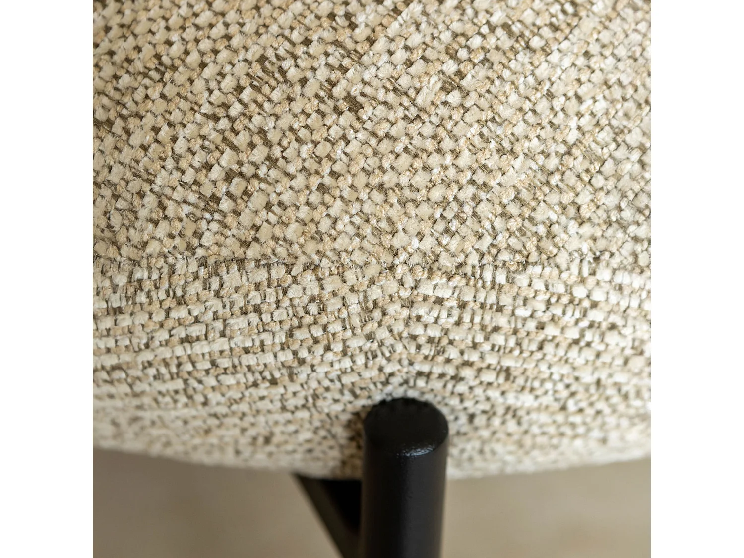 Now's Home - Lot 2 Chaises De Bar En Tweed Beige Et Métal Noir