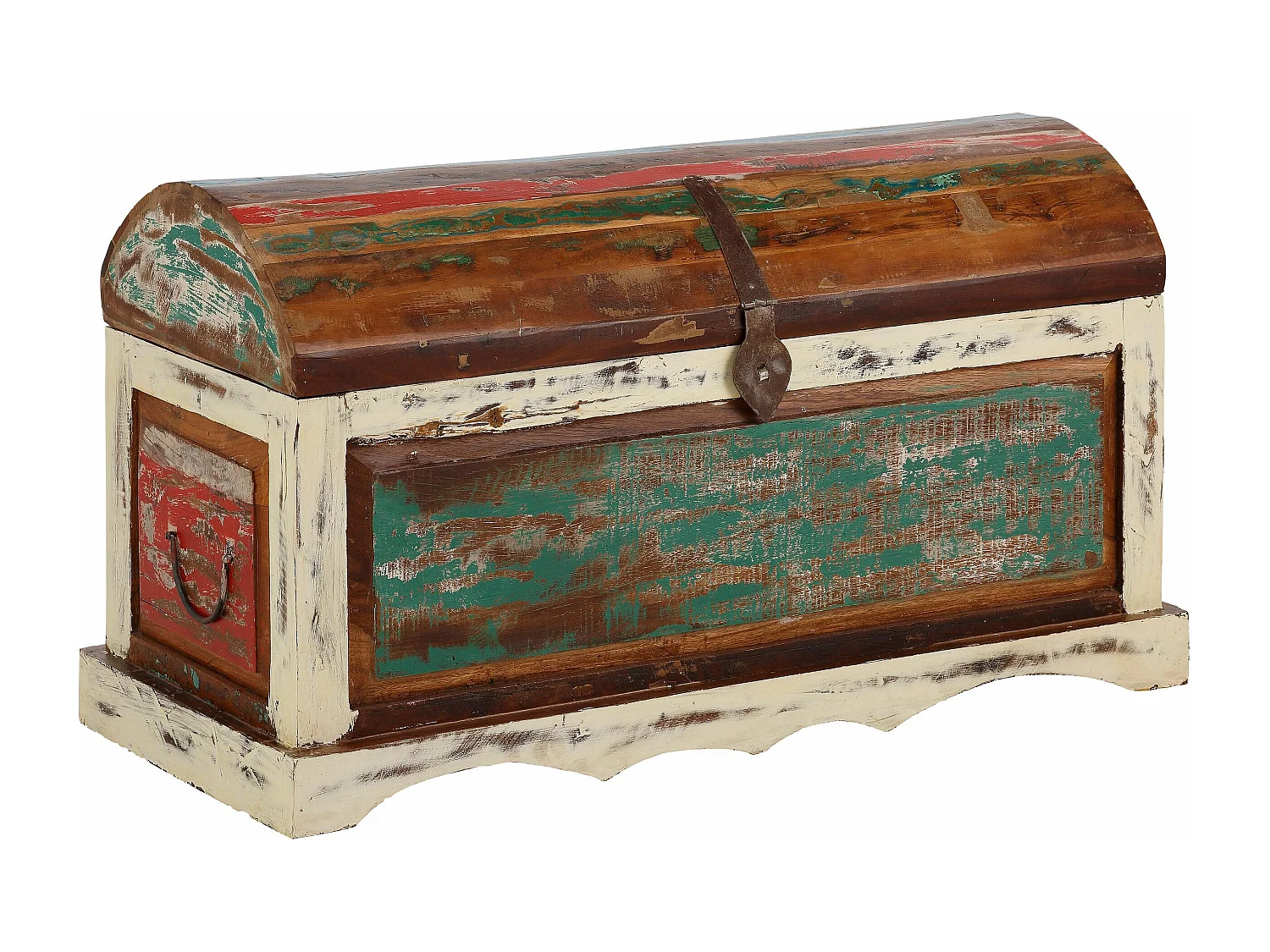 Goa | Coffre en bois de manguier massif multicolore