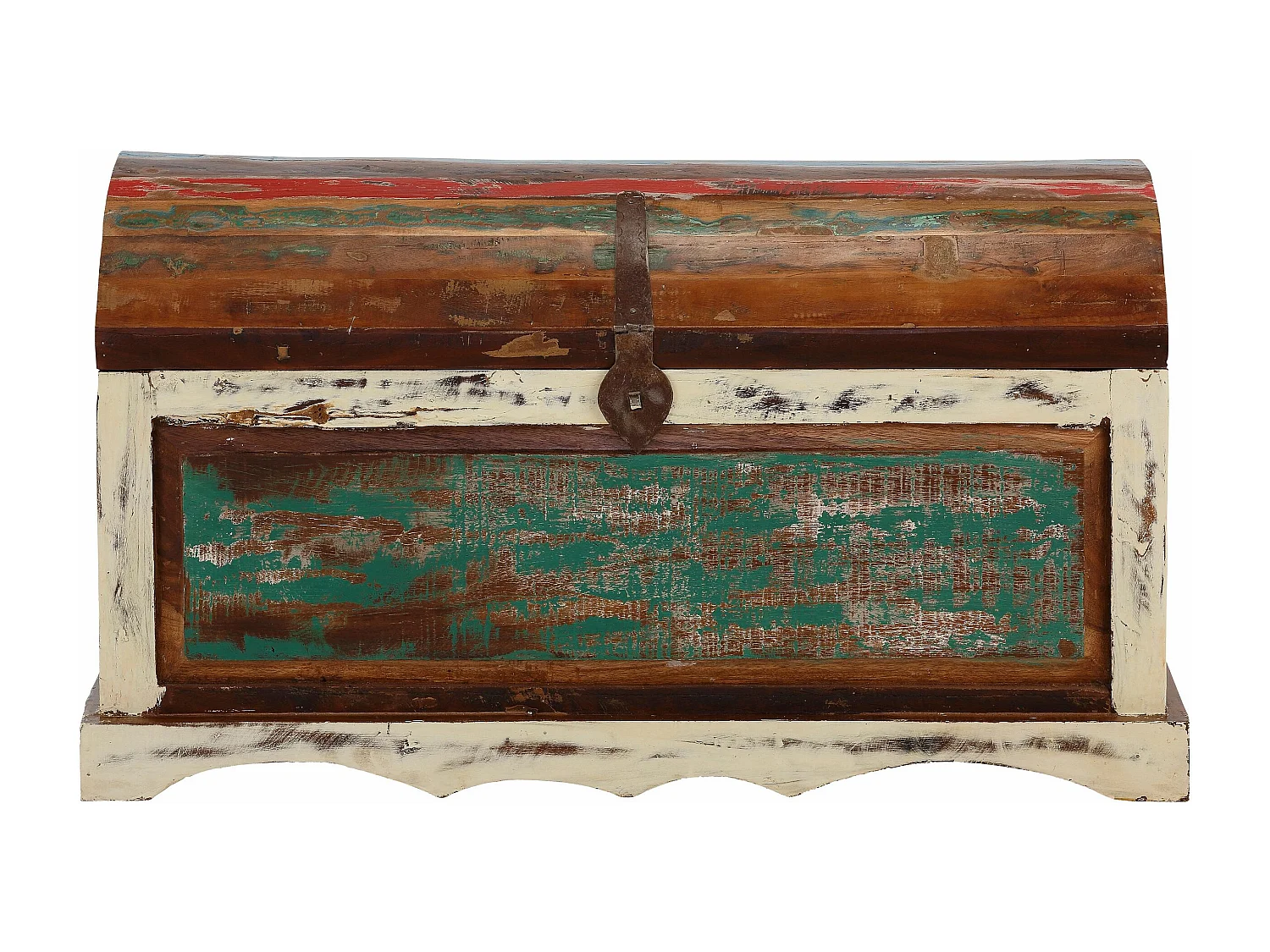 Goa | Coffre en bois de manguier massif multicolore