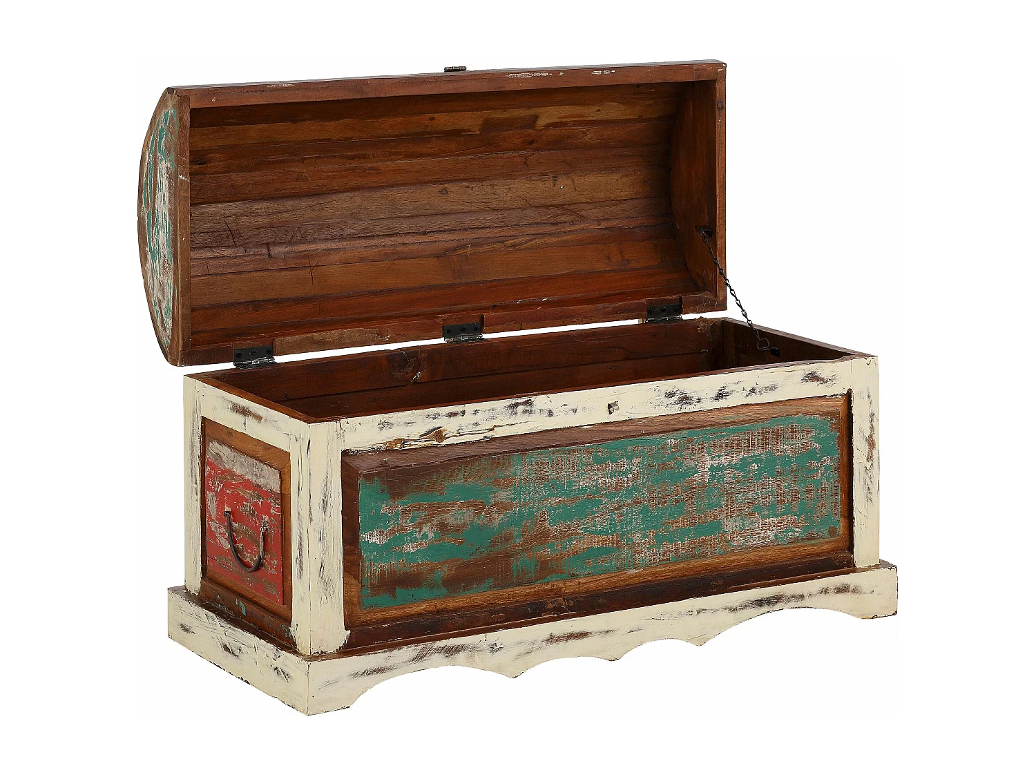 Goa | Coffre en bois de manguier massif multicolore