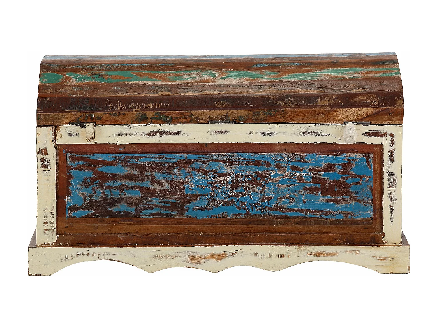 Goa | Coffre en bois de manguier massif multicolore