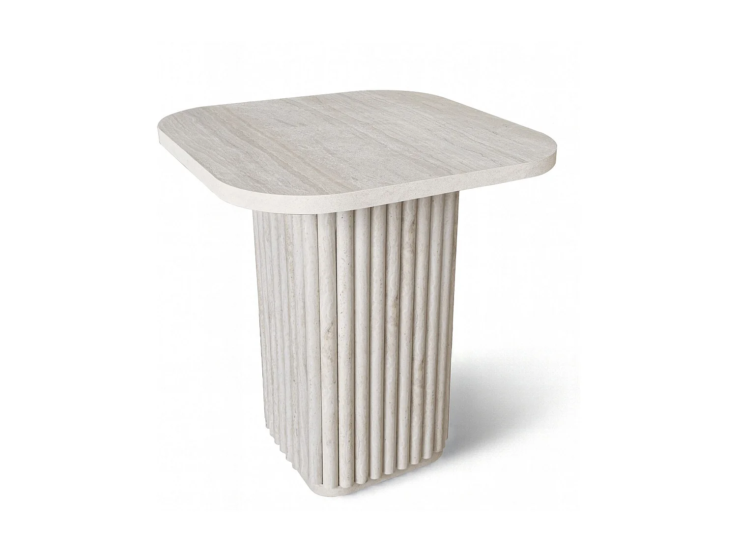 Now's Home - Meuble D'appoint Carré Effet Travertin Naturel 40x40xht45cm Susan