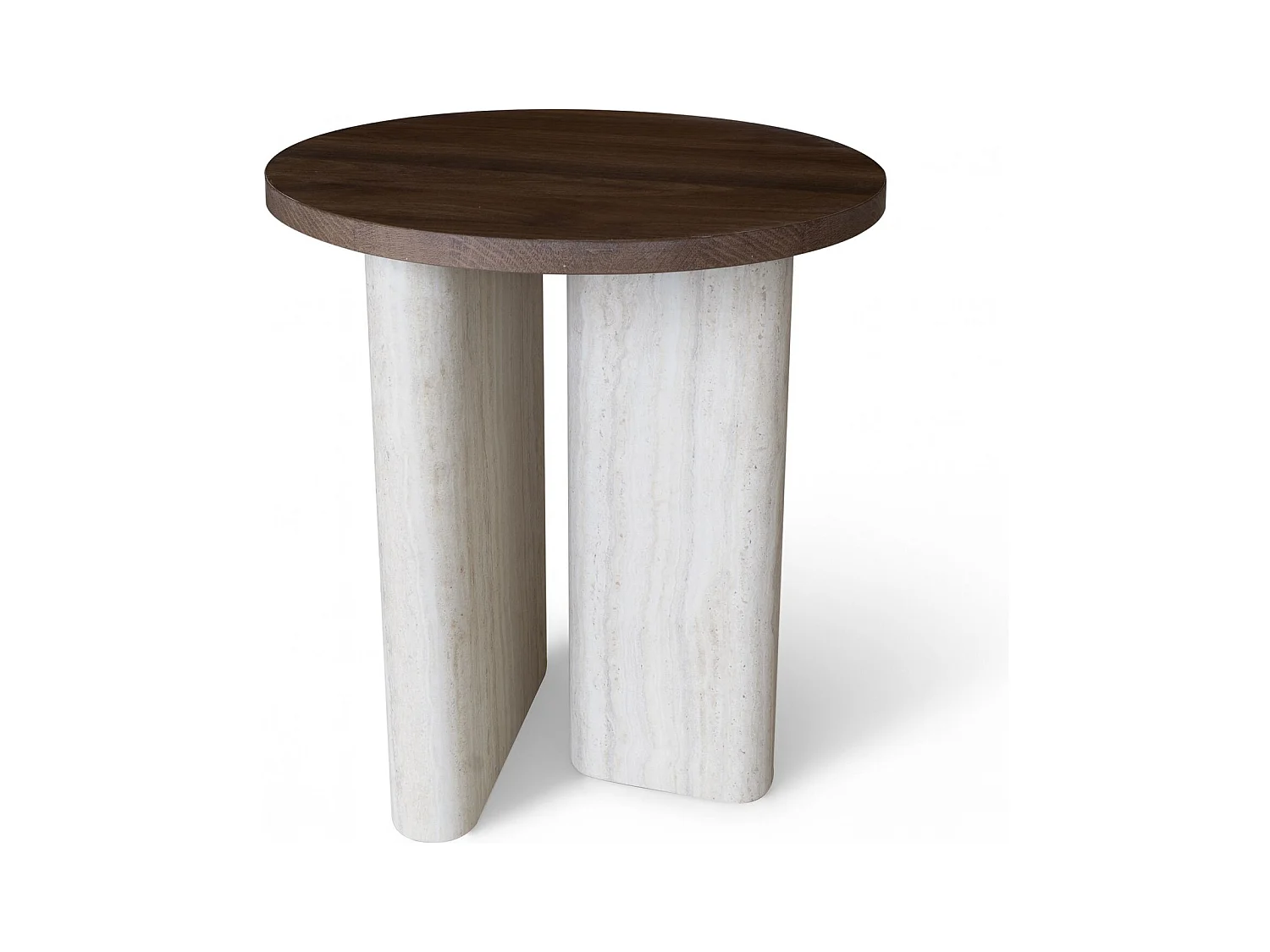 Now's Home - Meuble D'appoint Effet Travertin Et Noyer 40x40x45cm Amber