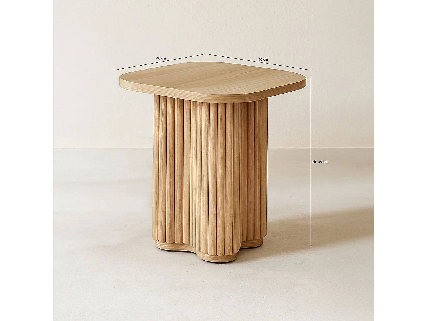 Now's Home - Meuble D'appoint Effet Bois Naturel 40x40x45cm Alba