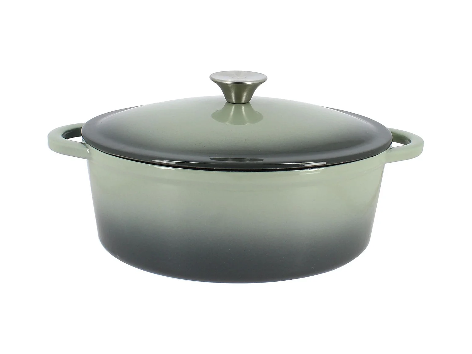 Menastyl - Cocotte Volcano Ovale 4l 28cm En Fonte Vert