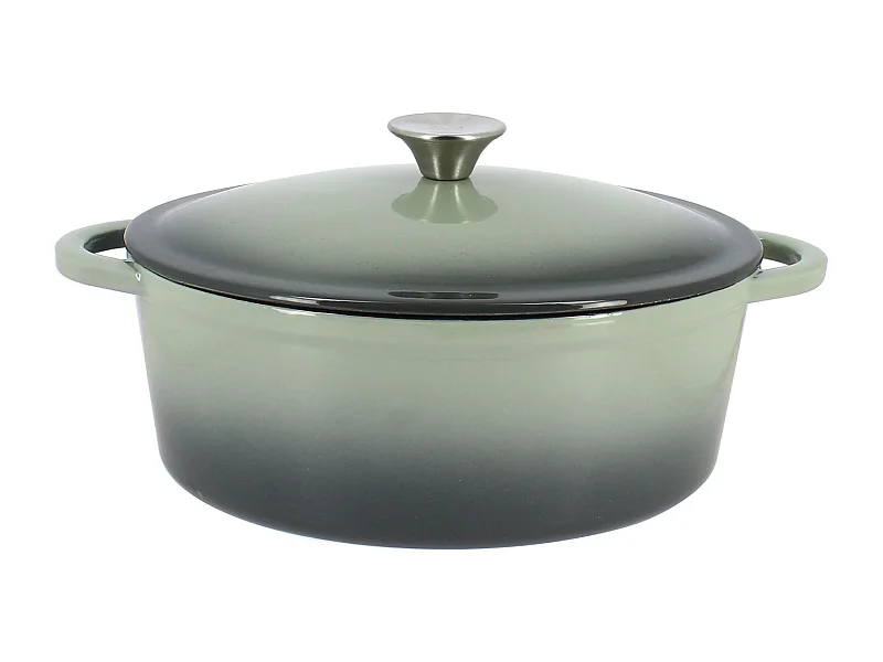 Menastyl - Cocotte Volcano Ovale 4l 28cm En Fonte Vert