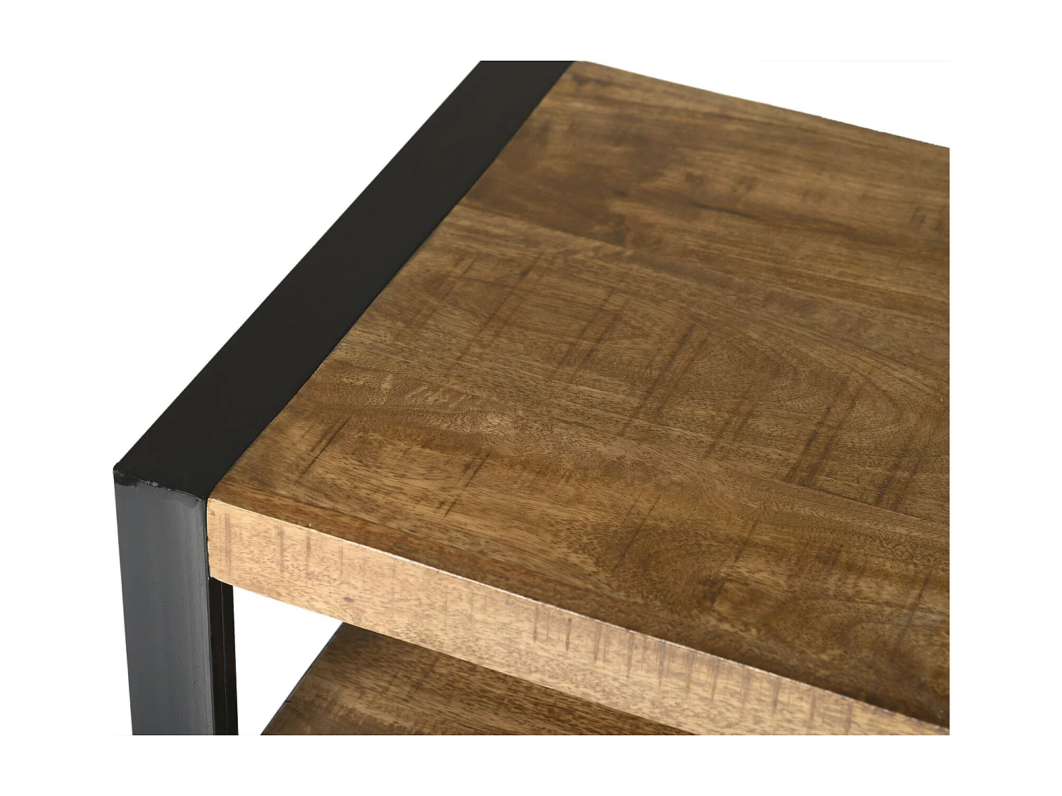 DACCA-Mueble TV con 3 cajones, L.150 cm, madera maciza de mango y metal