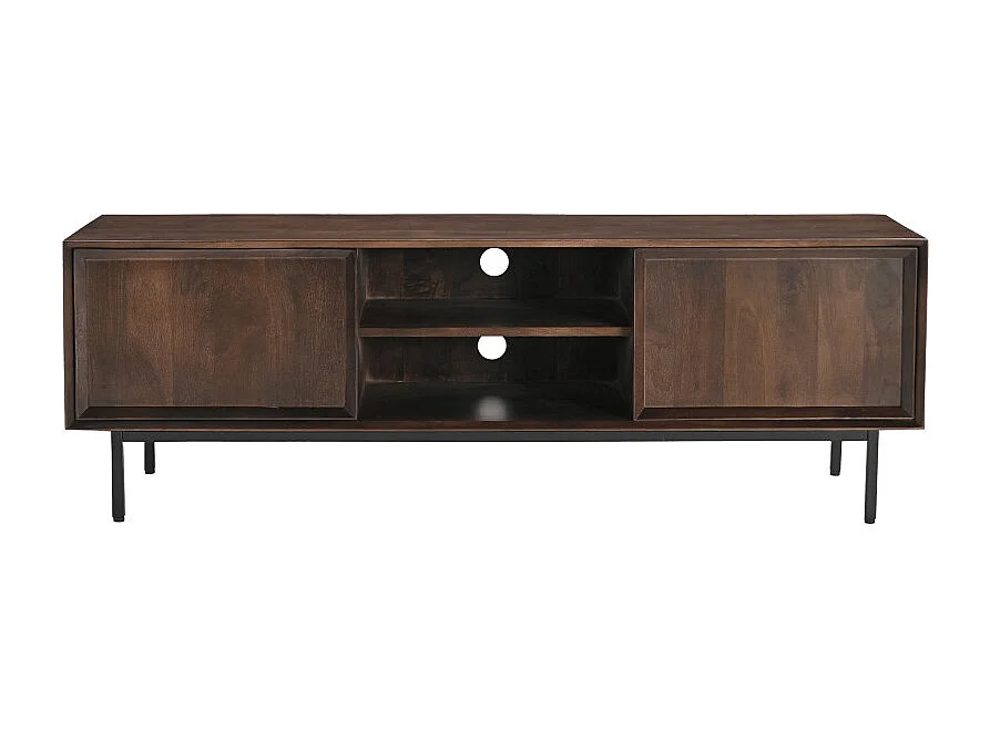QUARTO-Mobile TV 150 cm in legno massello marrone