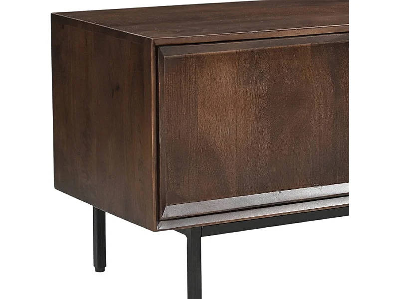 QUARTO-Mobile TV 150 cm in legno massello marrone