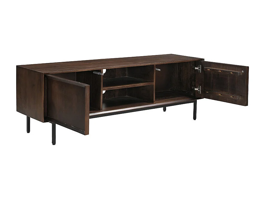 QUARTO-Mobile TV 150 cm in legno massello marrone
