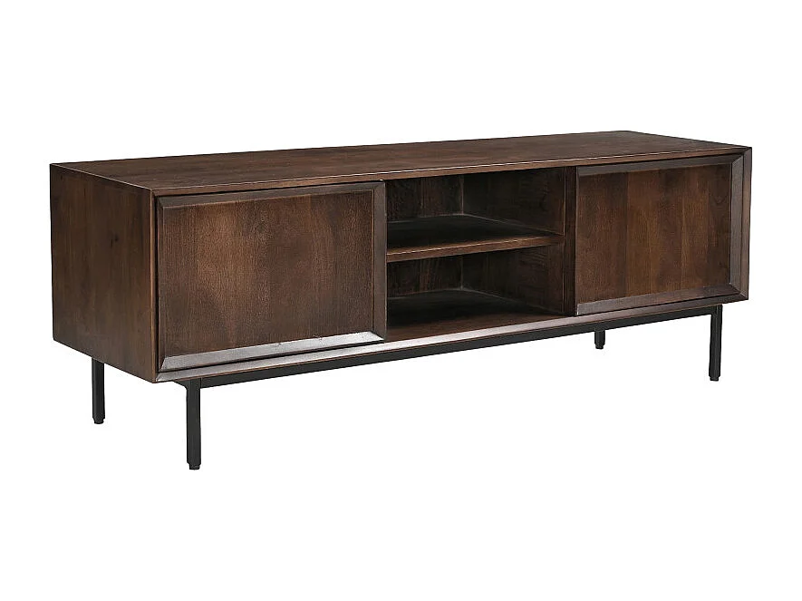 QUARTO-Mobile TV 150 cm in legno massello marrone
