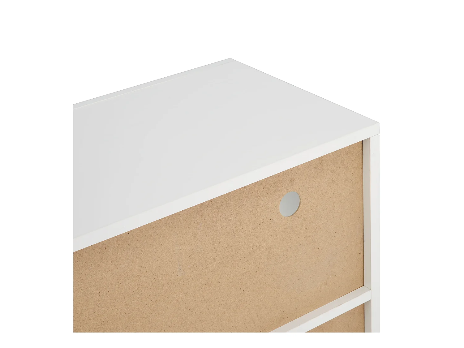 Buffet avec 3 portes et étagère - 130 x 35 x 95 cm - LEDs - Panneaux de particules - Blanc