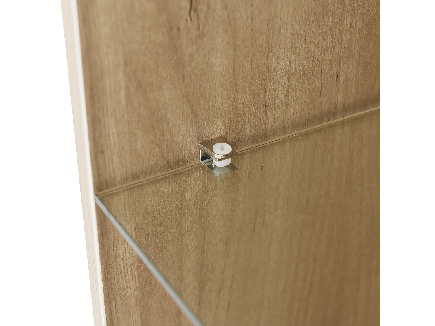 Buffet bas avec 3 portes 3 tiroirs - meuble de salon moderne - LEDs - panneaux de particules - naturel