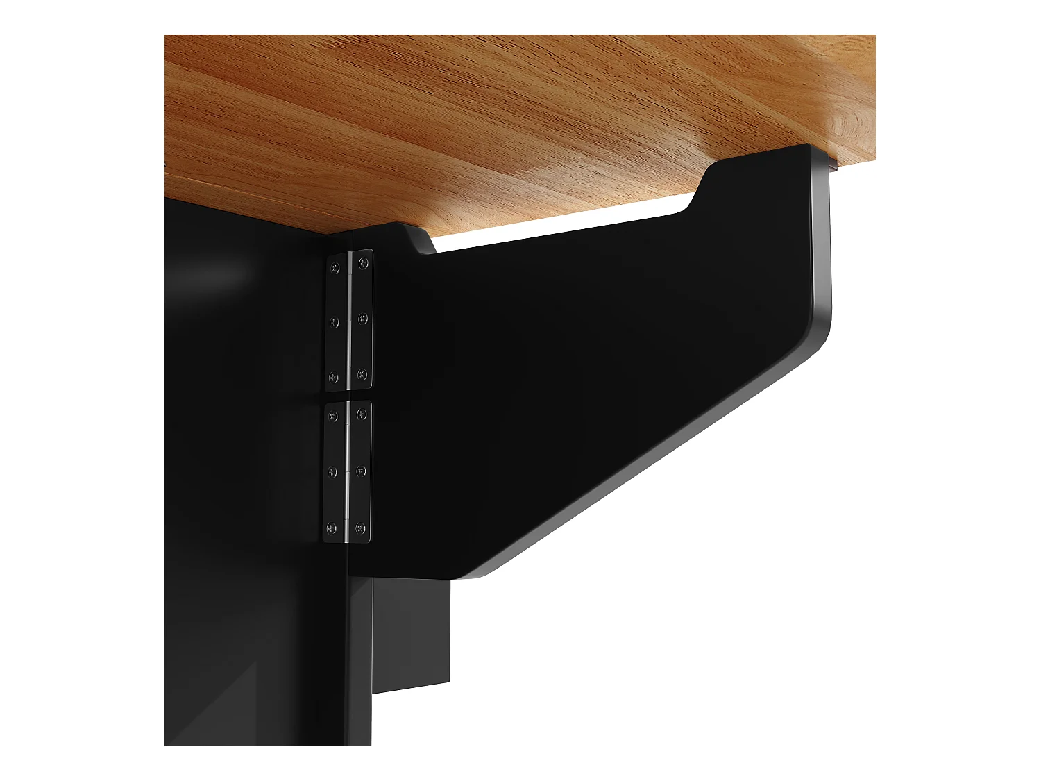 Carrello da cucina nero e naturale con 2 ante e 5 cassetti, ripiani regolabili 140 x 73 (45) x 93 cm