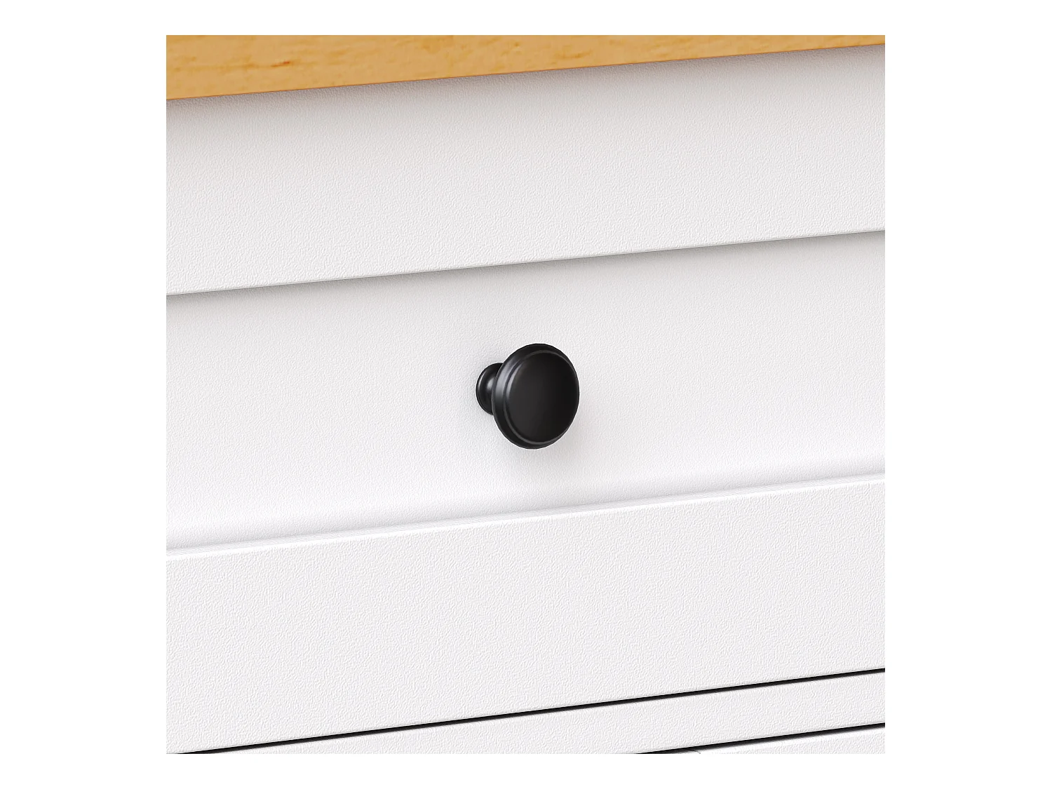 Carrello da cucina con 3 ante, 1 cassetto, portasciugamani e porta spezie, design tavolo pieghevole, colori bianco e naturale