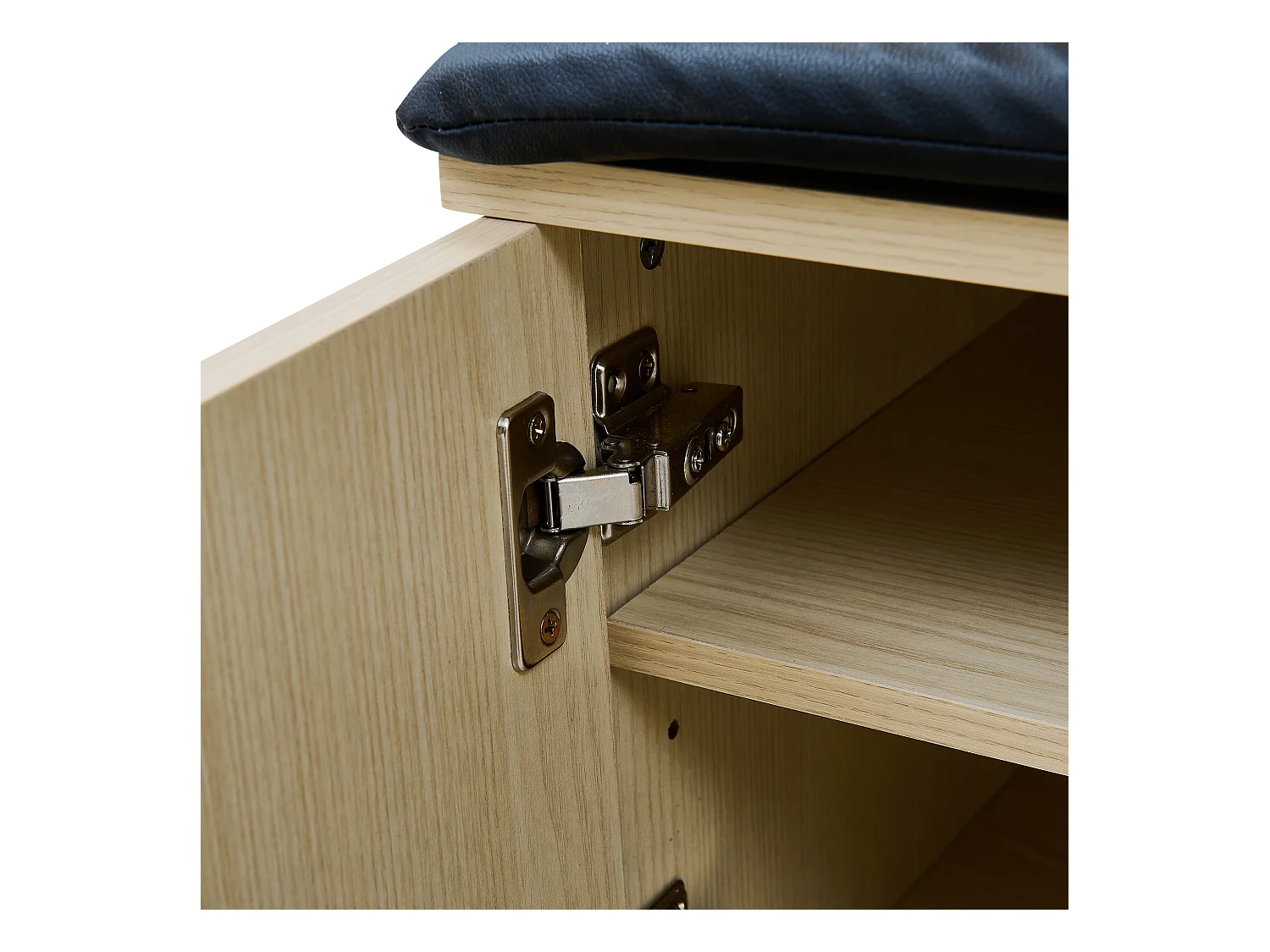 Vestiaire moderne avec banc et patères - 60 x 35 x 179.5 cm - avec 4 crochets + 2 portes - MDF - naturel