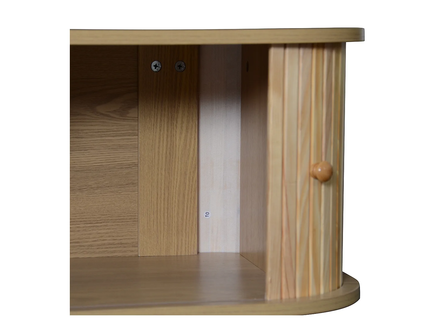 Meuble TV avec 2 tiroirs et 3 portes coulissantes - 170 x 39.5 x 46 cm - Panneaux de particules - naturel