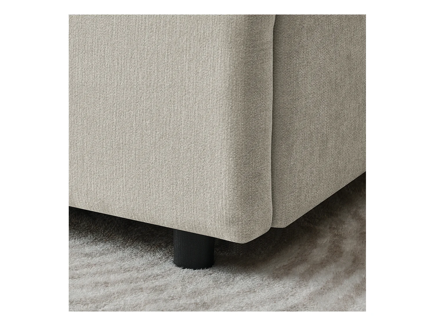 Cama doble adulto 160x200 cm con 4 cajones, tejido chenilla beige, sin colchón