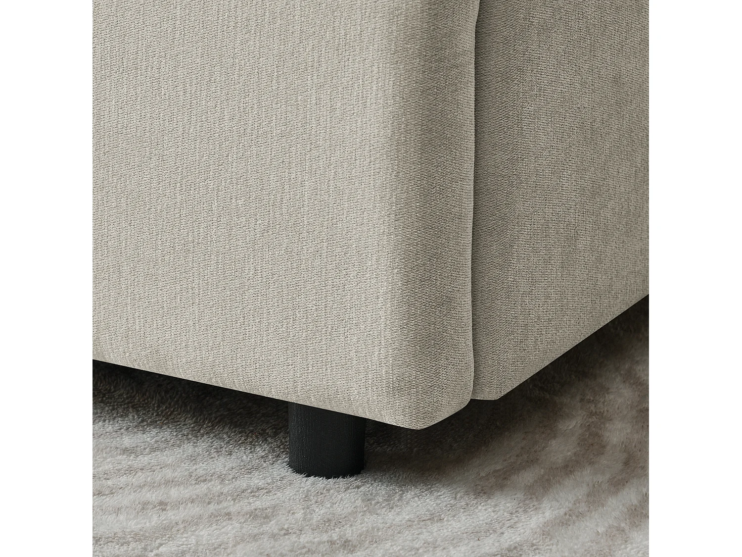 Lit double adulte 160 x 200 cm avec 4 tiroirs, tissu chenille beige, sans matelas