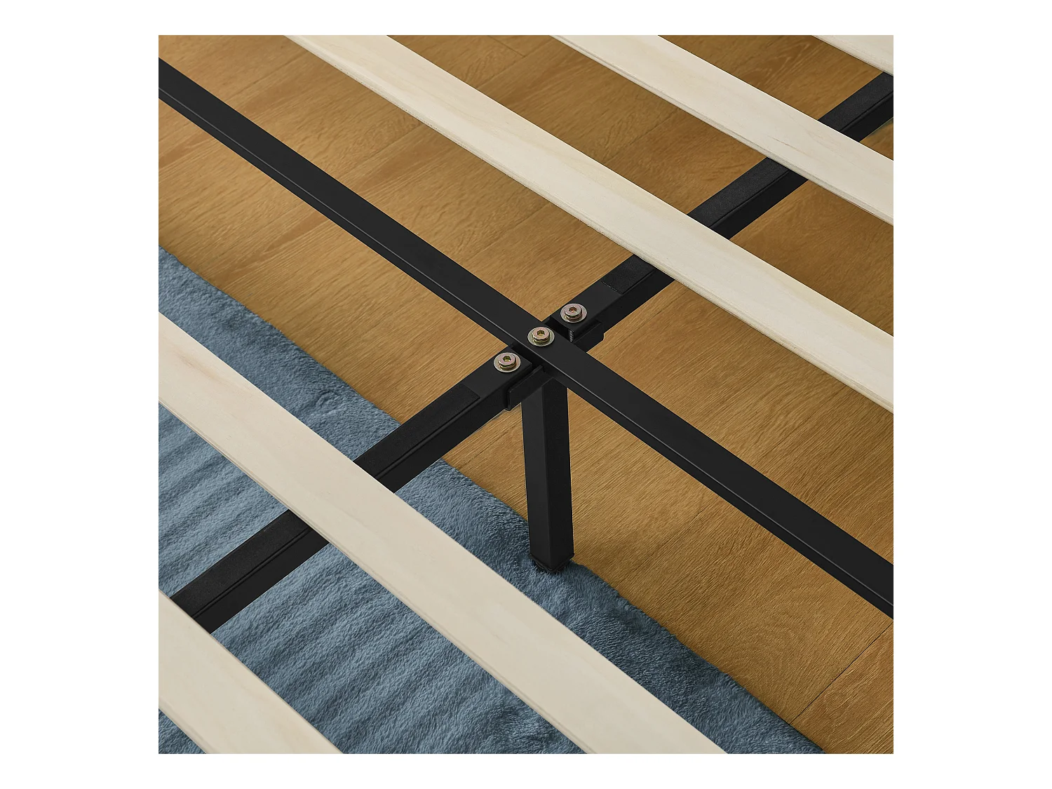 Cama de matrimonio 140x200 cm con 4 cajones, tejido chenilla beige, sin colchón