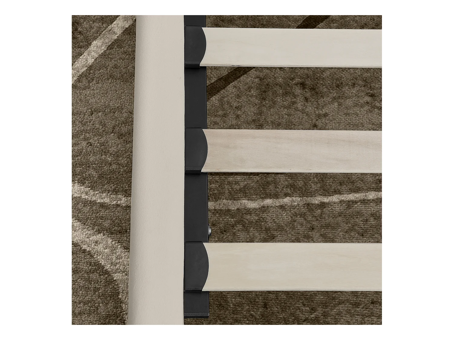 Eenpersoons slaapbank 90x200cm met hoge rugleuning, lattenbodem, beige fluweel