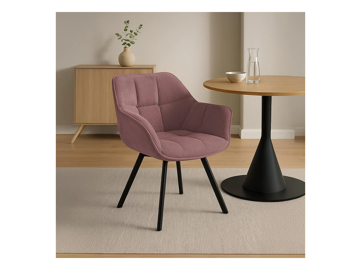 chaises avec accoudoirs - Cordon - Rose - Jordi