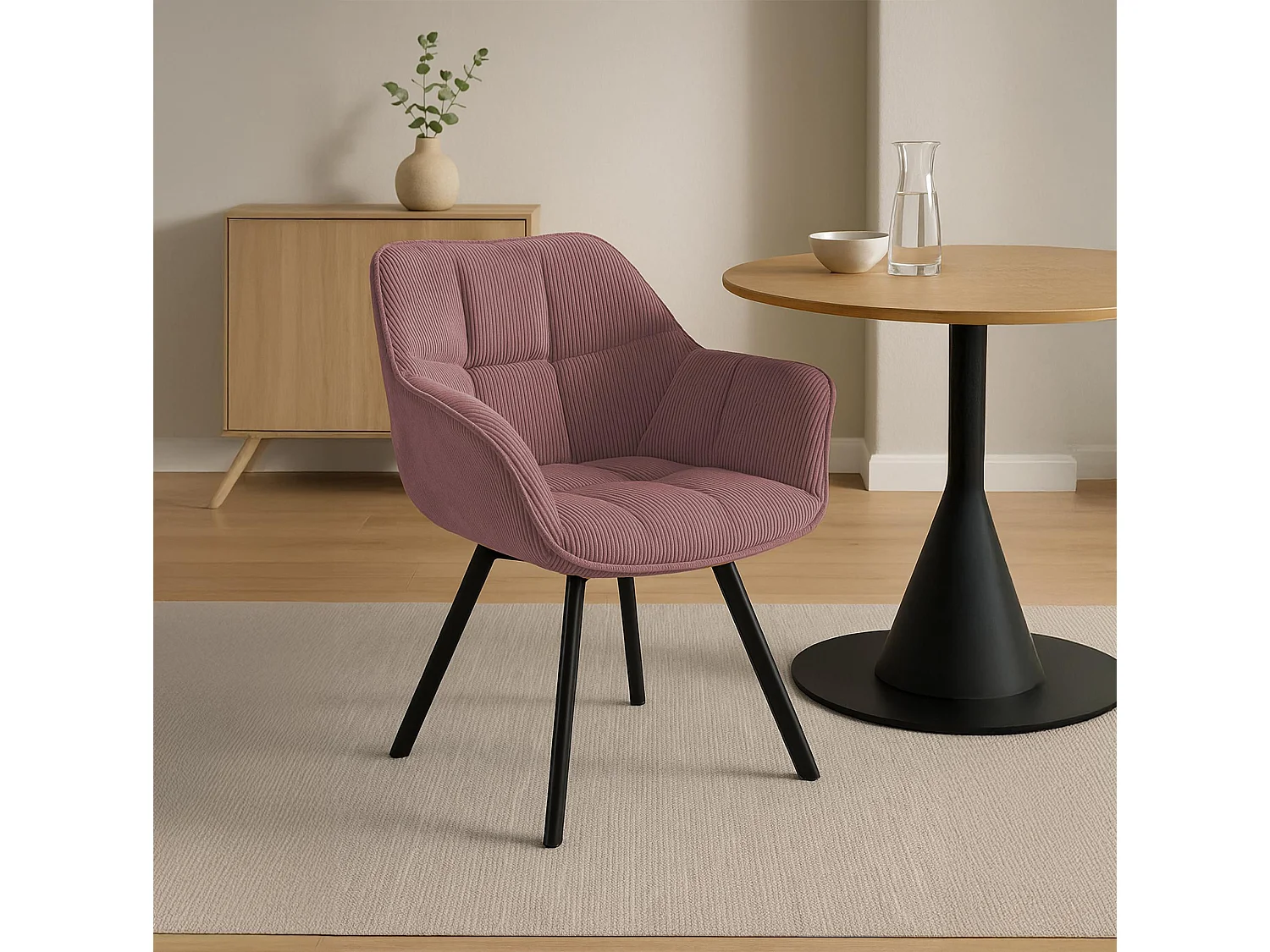 chaises avec accoudoirs - Cordon - Rose - Jordi