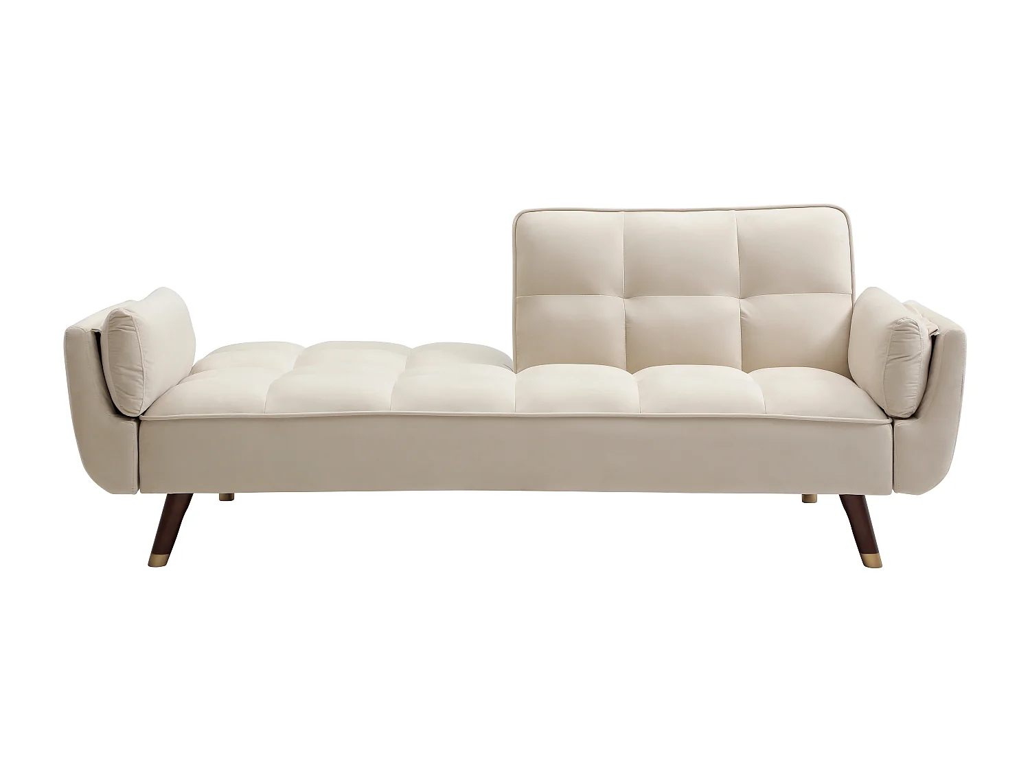 Canapé 3 places convertible clic-clac en velours beige GULCAN