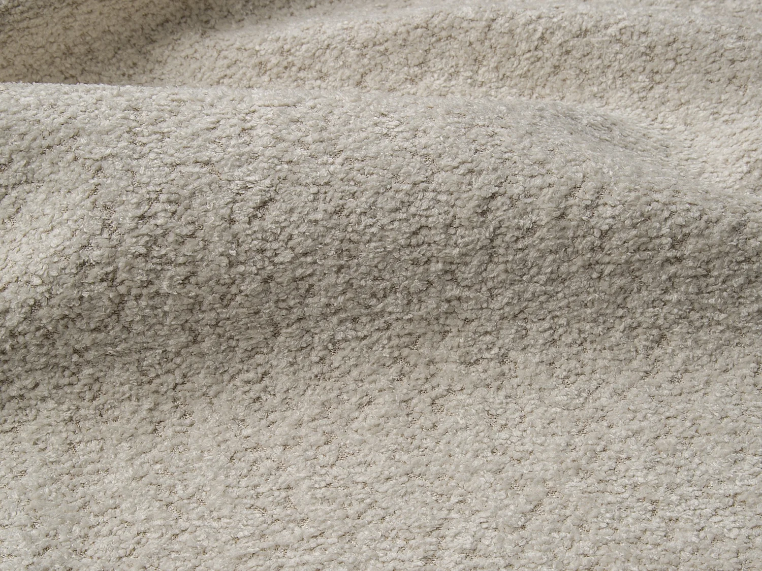 Canapé 4 places convertible express en tissu bouclette beige - Couchage 160 cm - Matelas 20 cm RETUNA