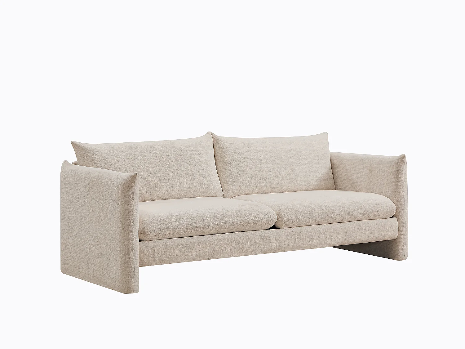 Canapé 3 places en tissu chenille beige GORAZI