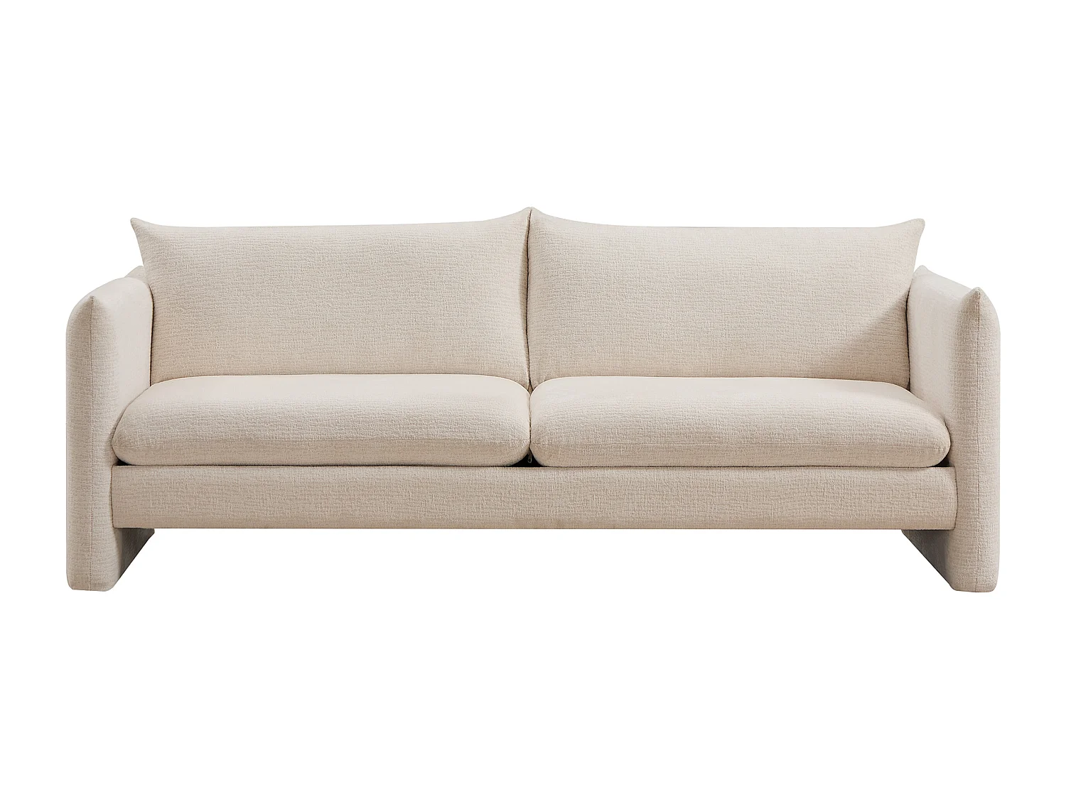 Canapé 3 places en tissu chenille beige GORAZI