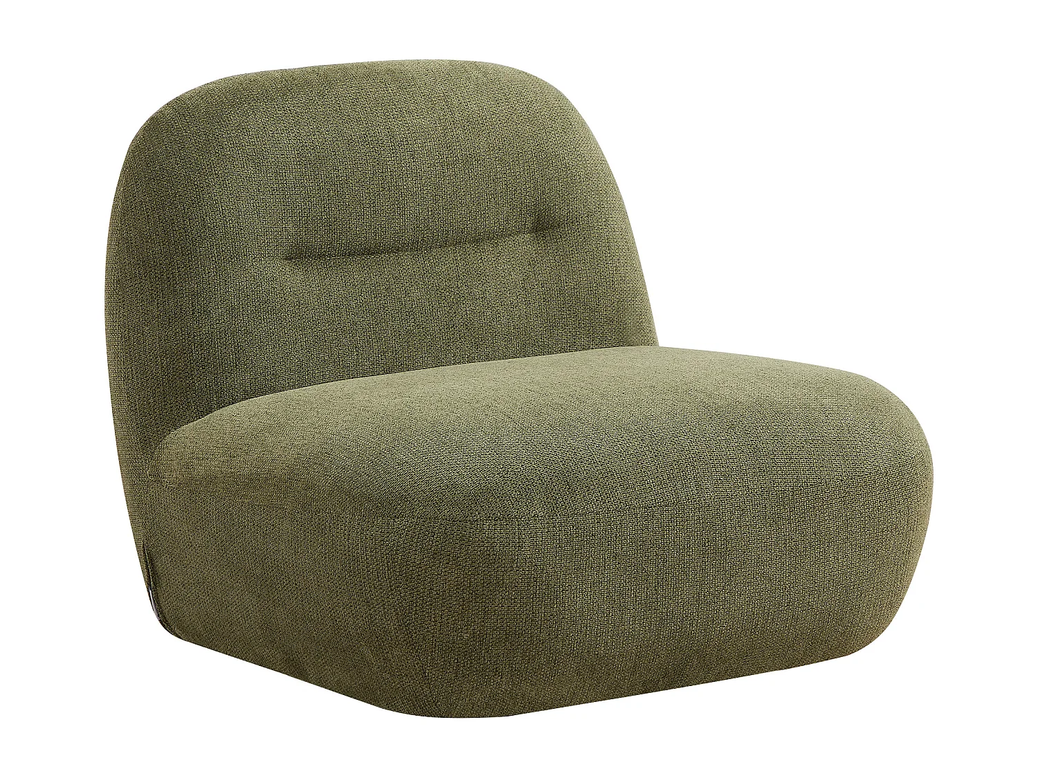 Fauteuil pivotant en tissu texturé vert POZETI