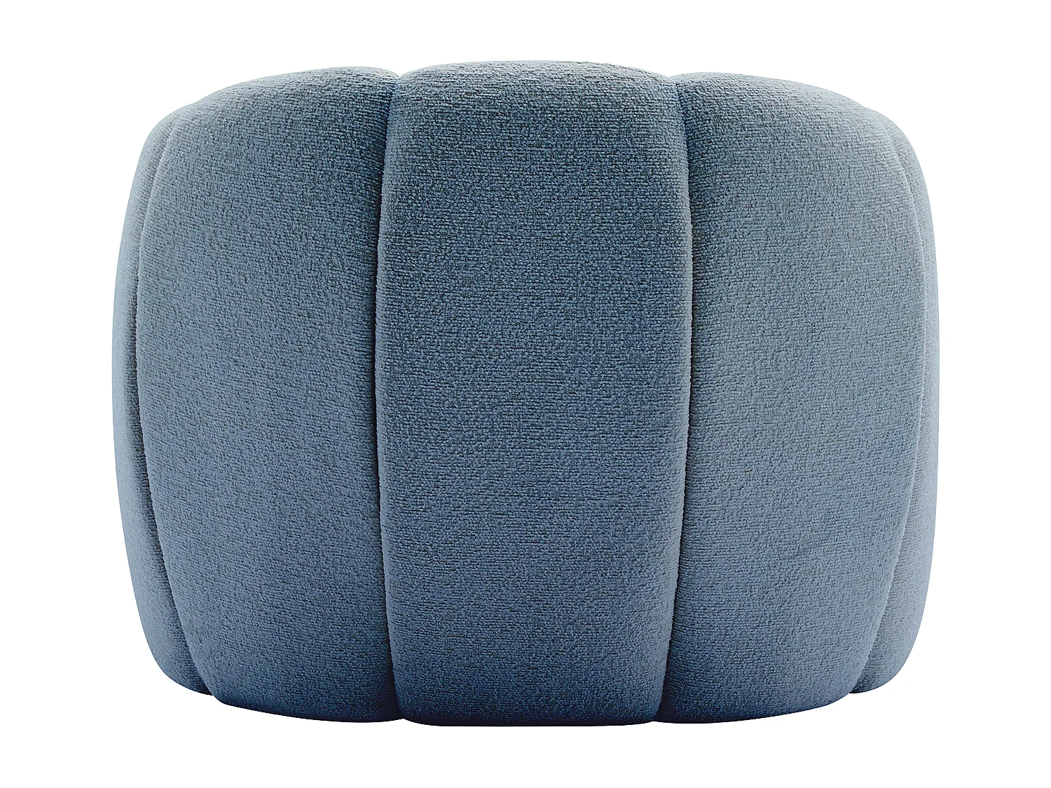 Fauteuil coquillage en tissu chenille bleu DELIPO