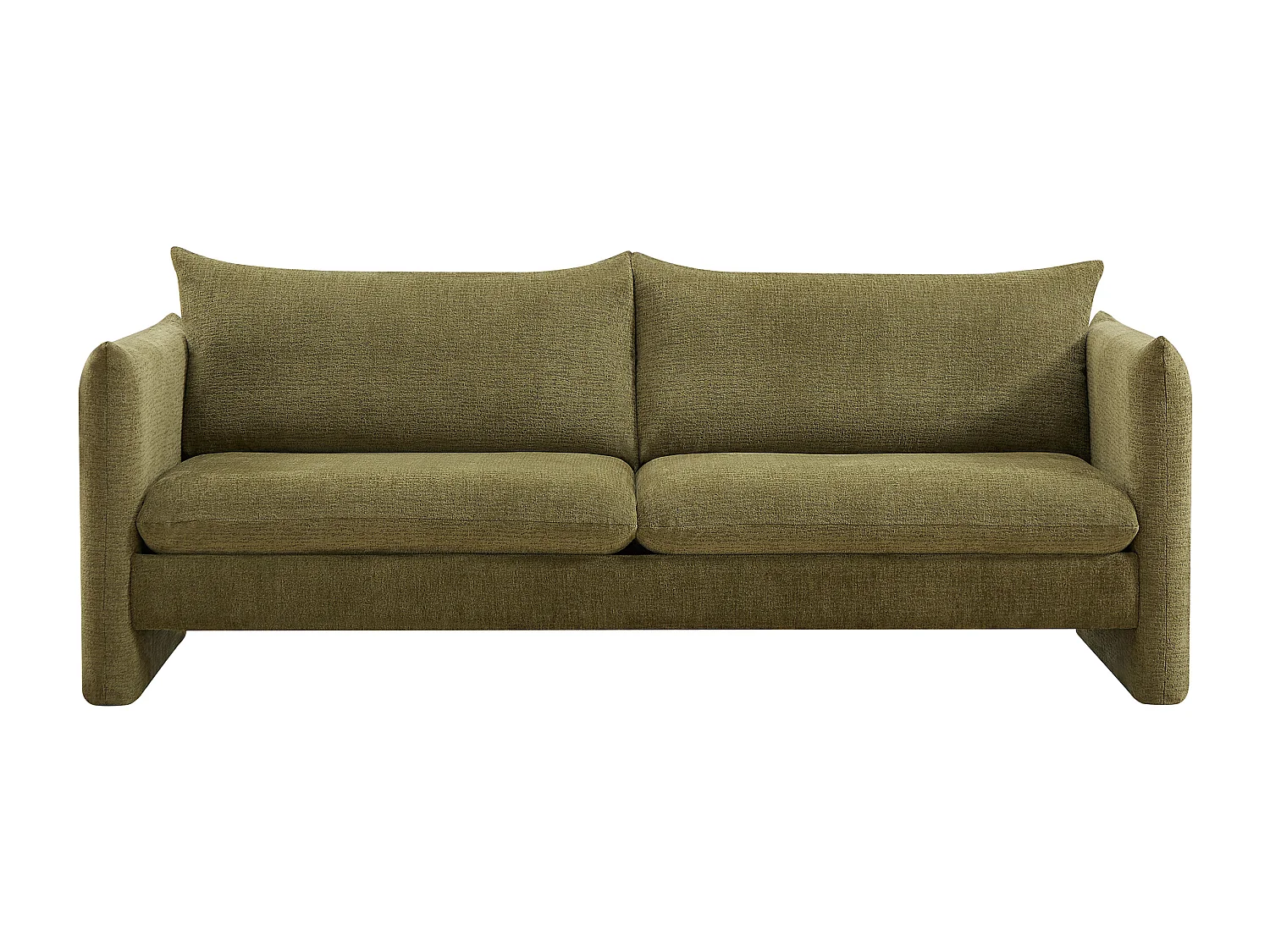 Canapé 3 places en tissu chenille vert GORAZI