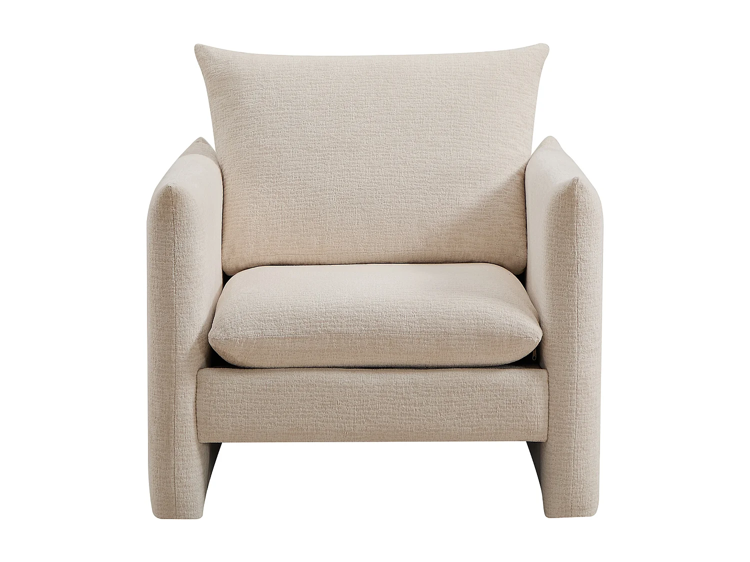Fauteuil en tissu chenille beige GORAZI