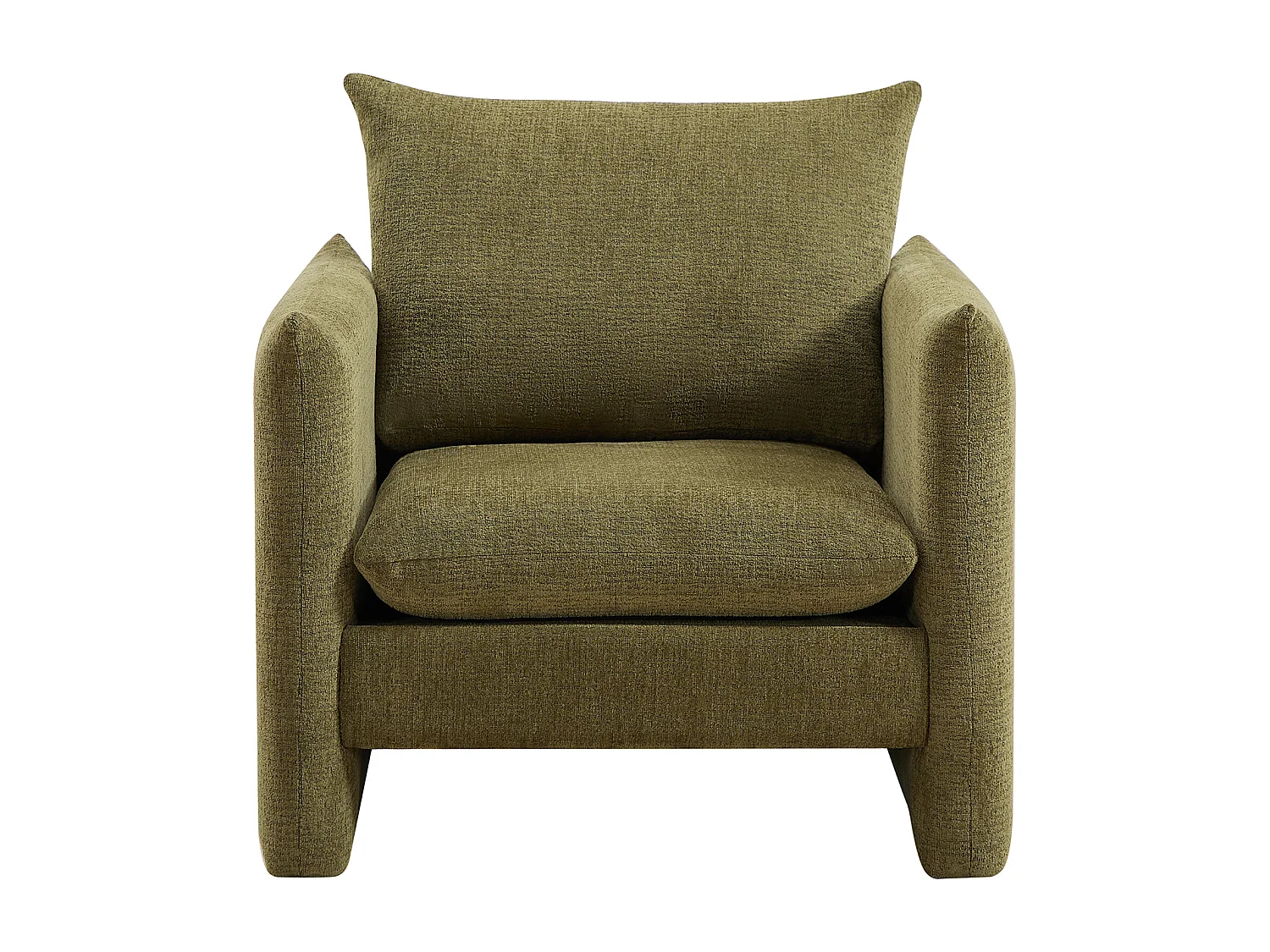 Fauteuil en tissu chenille vert GORAZI