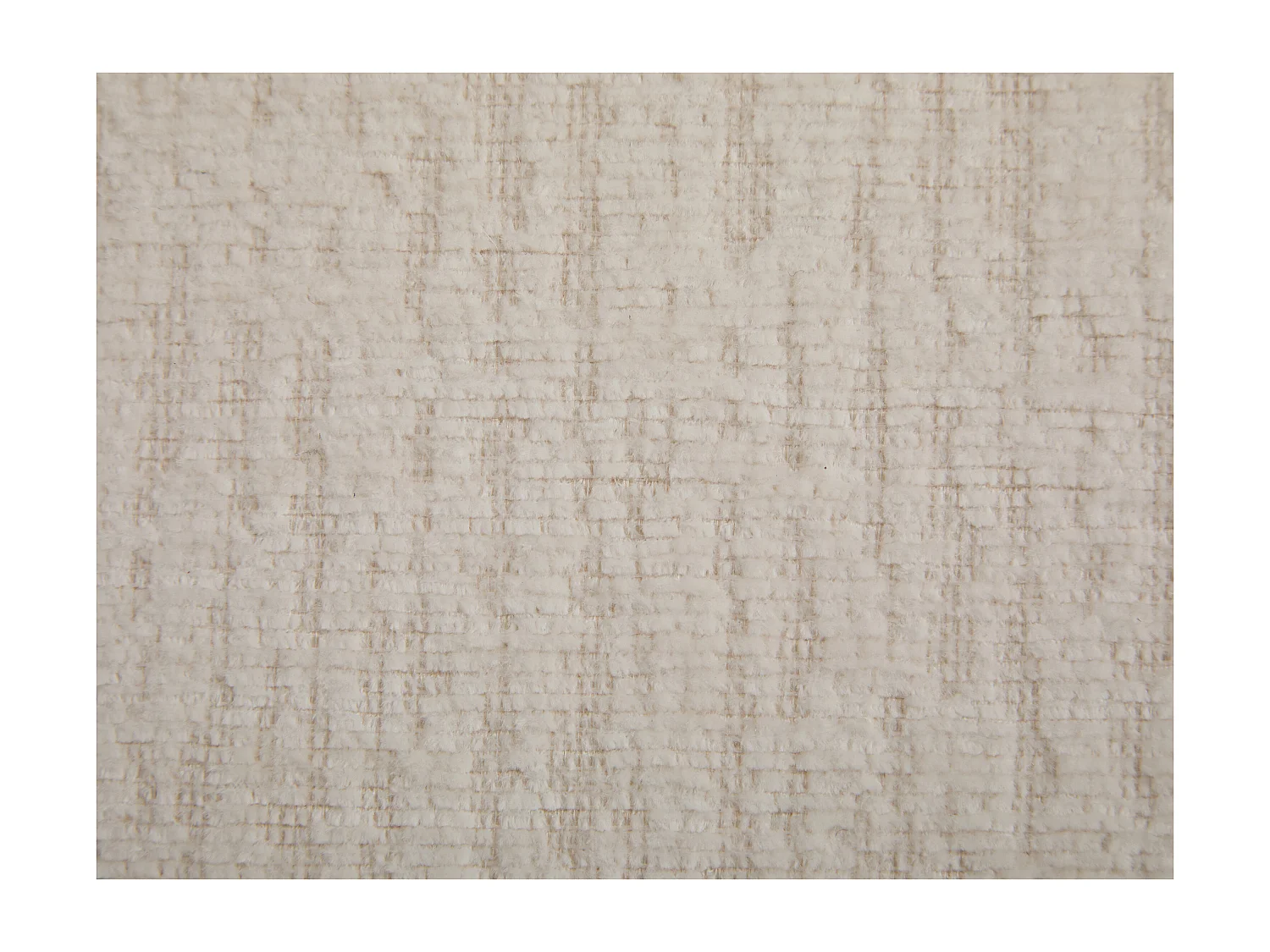 Pouf en tissu chenille beige ADEYOMA