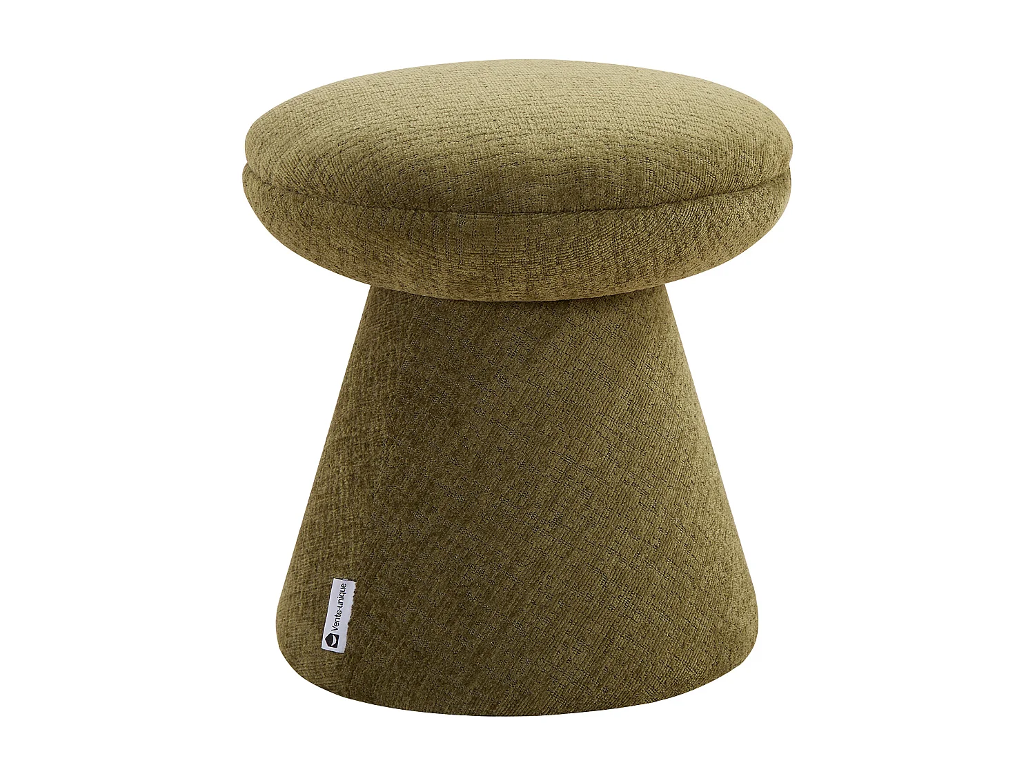 Pouf en tissu chenille vert ADEYOMA
